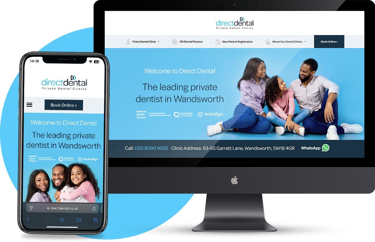 Dental Website Design purple banner image